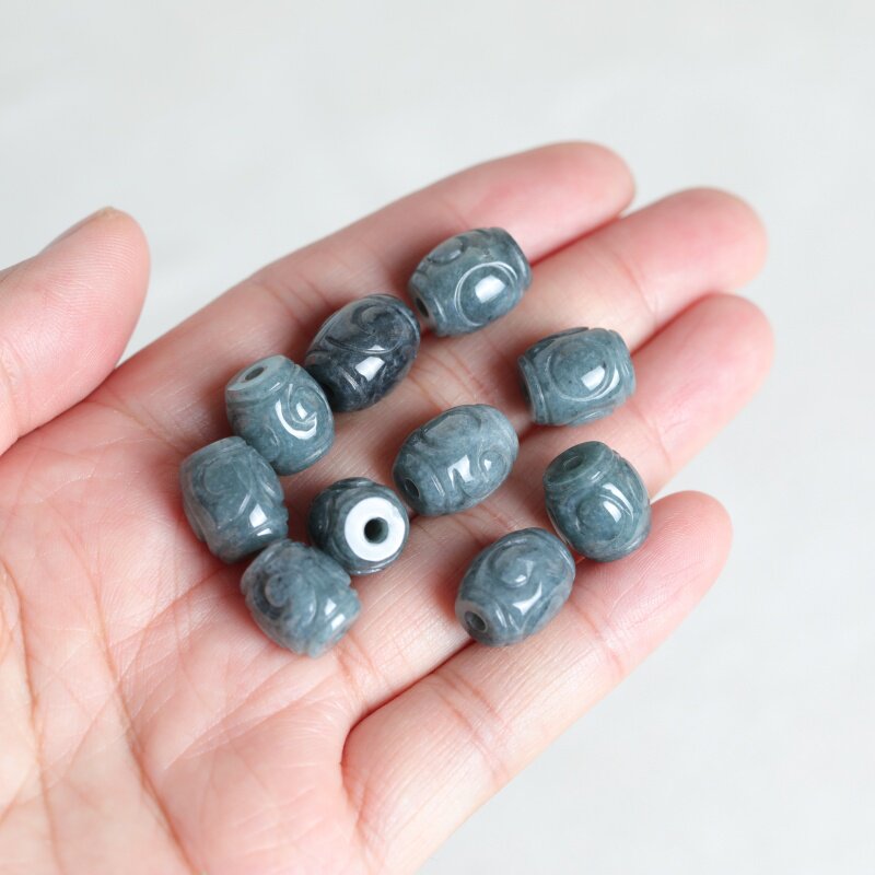 Beading - 5PC Natuurlijke Blauwe Water Jade Rimpel