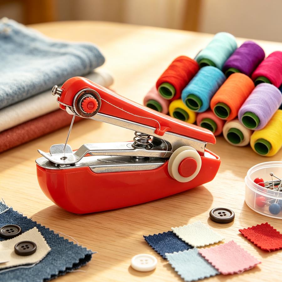 Mini Electric Sewing Machine Handheld - 6/11 stuks draagbare mini-naaimachine en draad,