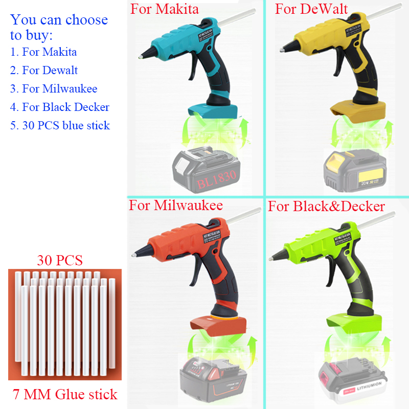 Hot Melt Glue Gun Cordless - 50W Draadloze Hot Lijmpistool Voor Makita