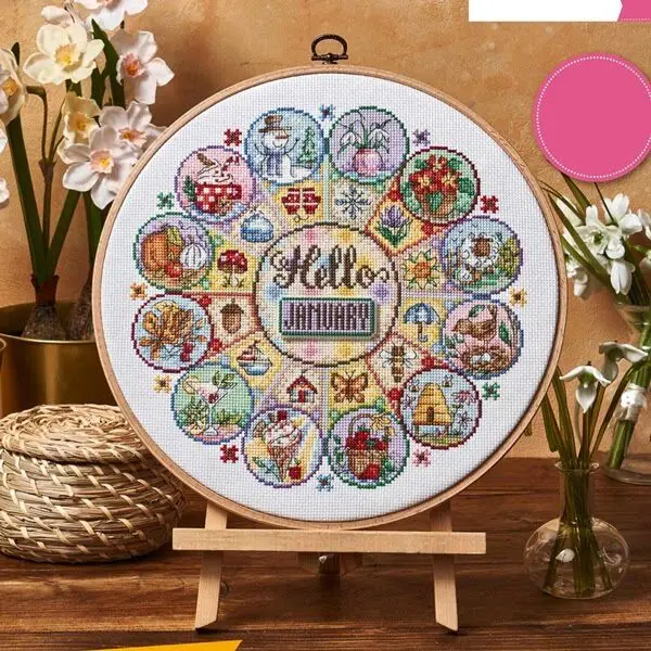 Cross Stitch Stamped Kits Beginners - [CC4270 - Happy Year] DIY Stempelkruissteekset