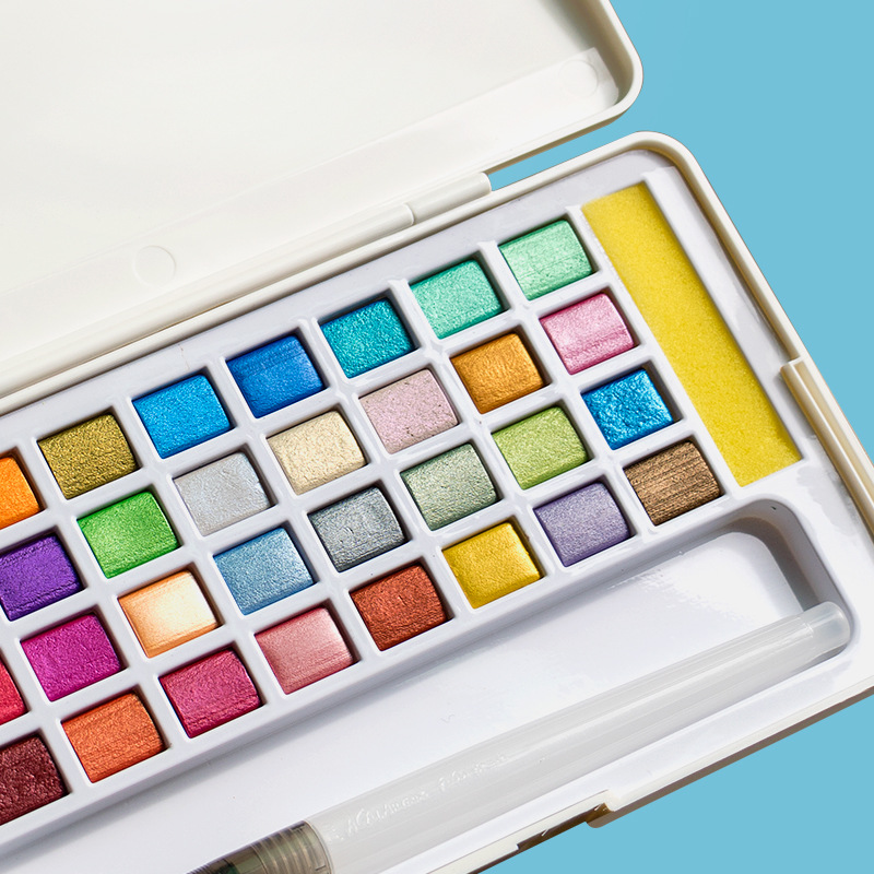 Solide aquarelverfset Glitter  - Watercolor Paint Set Solid Pigment recensie en prijs