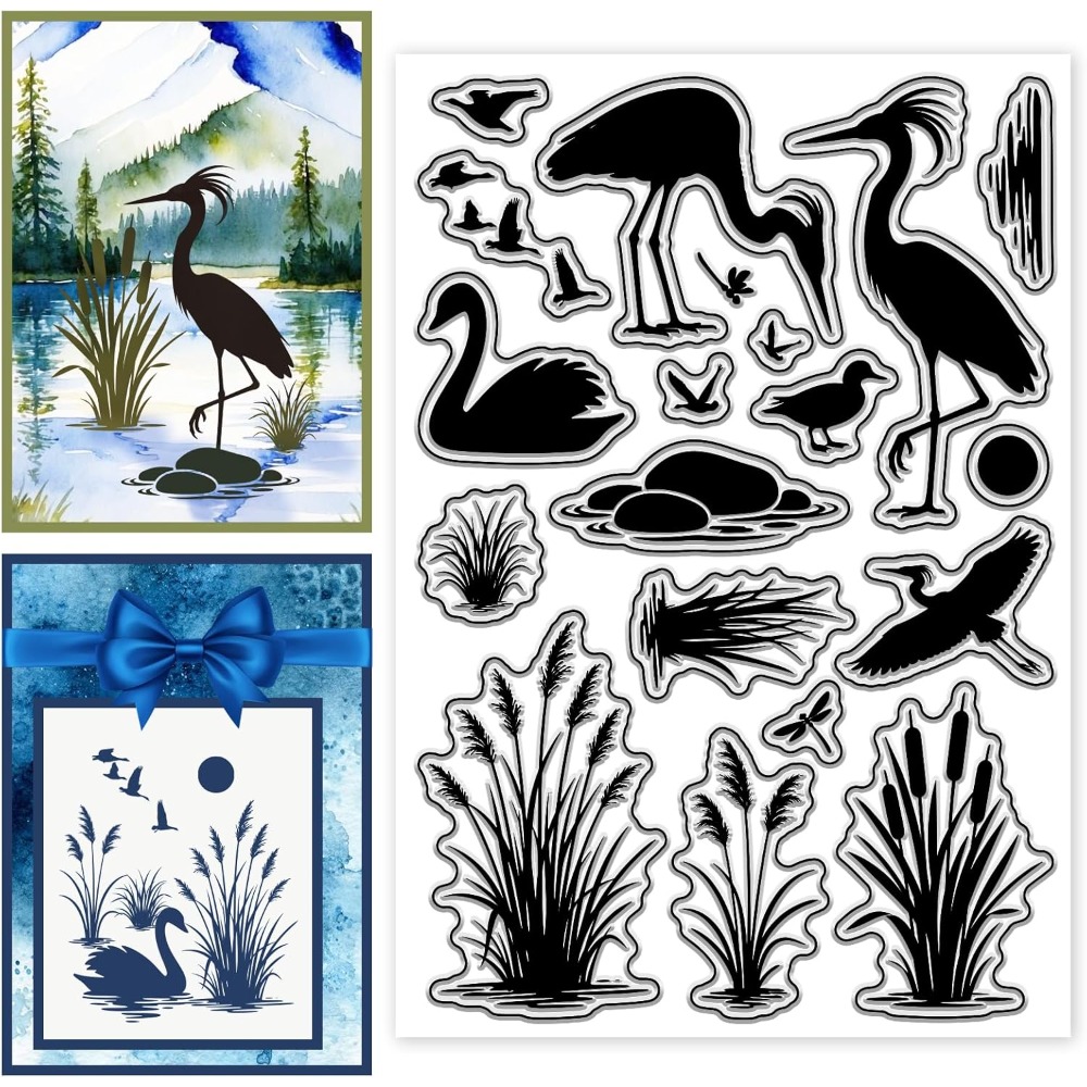Wetlands Birds Pattern Clear S - Clear Silicone Stamps For Card Making recensie en prijs