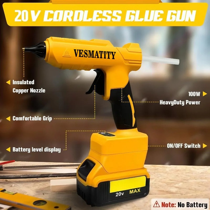 VESMATITY DIY Hete Lijmpistool - Hot Melt Glue Gun Cordless recensie en prijs