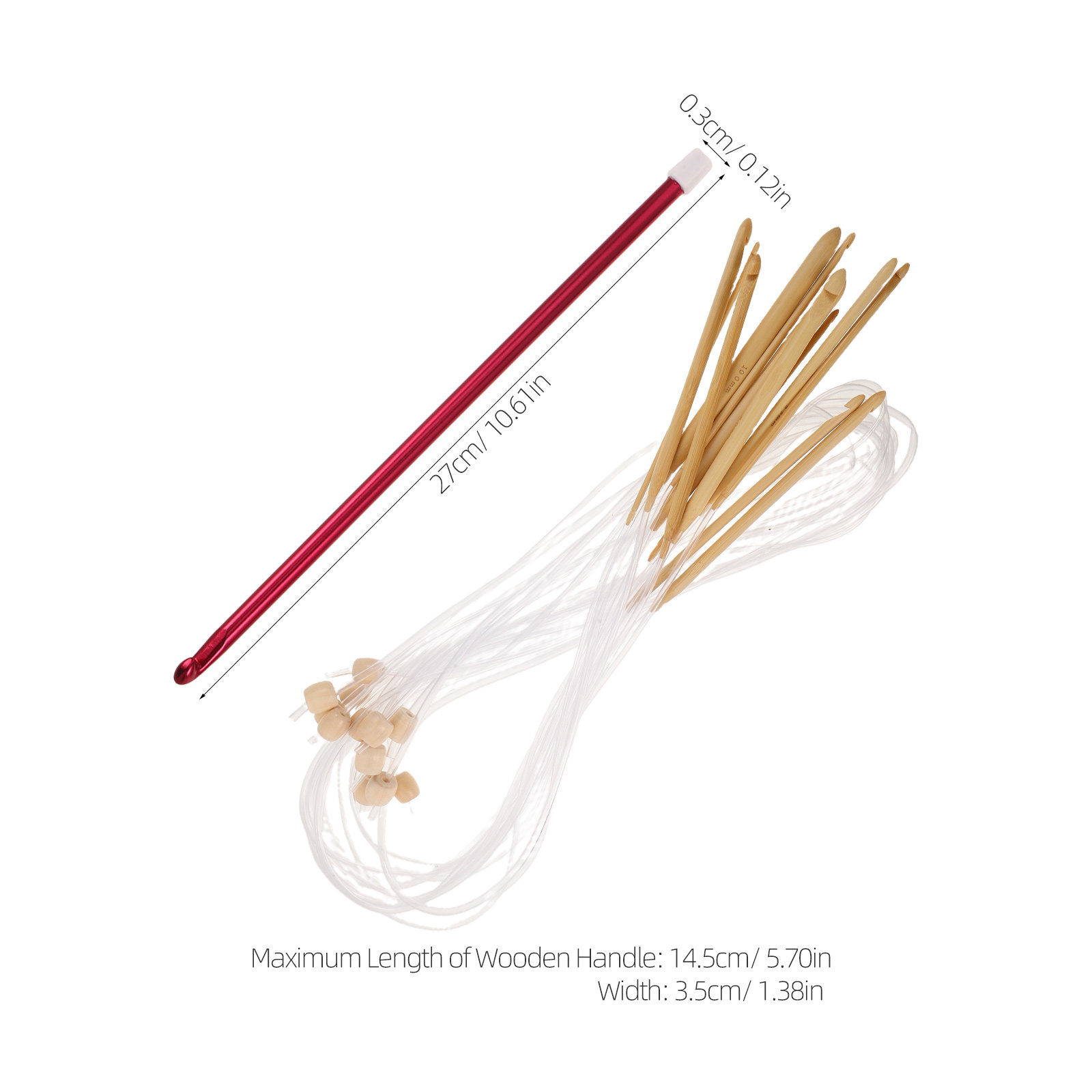1 set kleurrijke haaknaalden v - Wooden Crochet Hooks Ergonomic Handle recensie en prijs