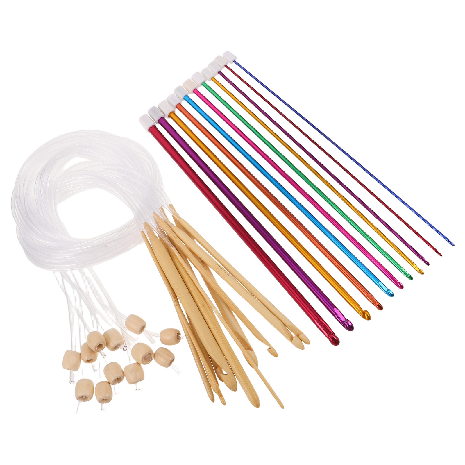 1 set kleurrijke haaknaalden v - Wooden Crochet Hooks Ergonomic Handle recensie en prijs