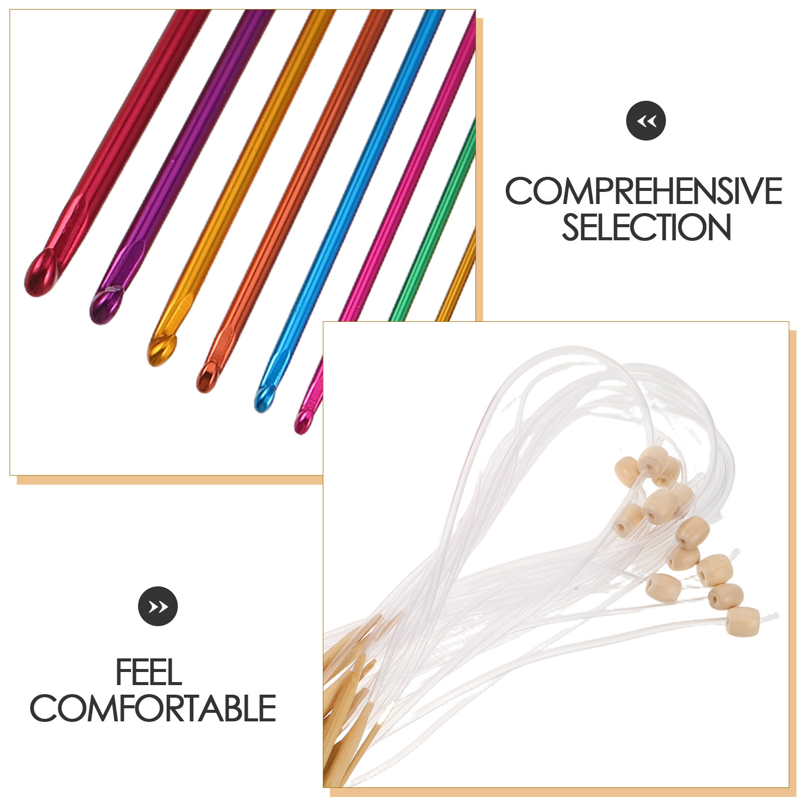 1 set kleurrijke haaknaalden v - Wooden Crochet Hooks Ergonomic Handle recensie en prijs