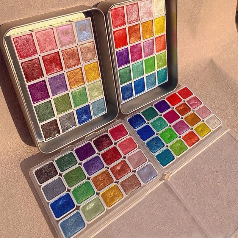 Parelmoerverf Draagbare 20-kle - Watercolor Paint Set Solid Pigment recensie en prijs