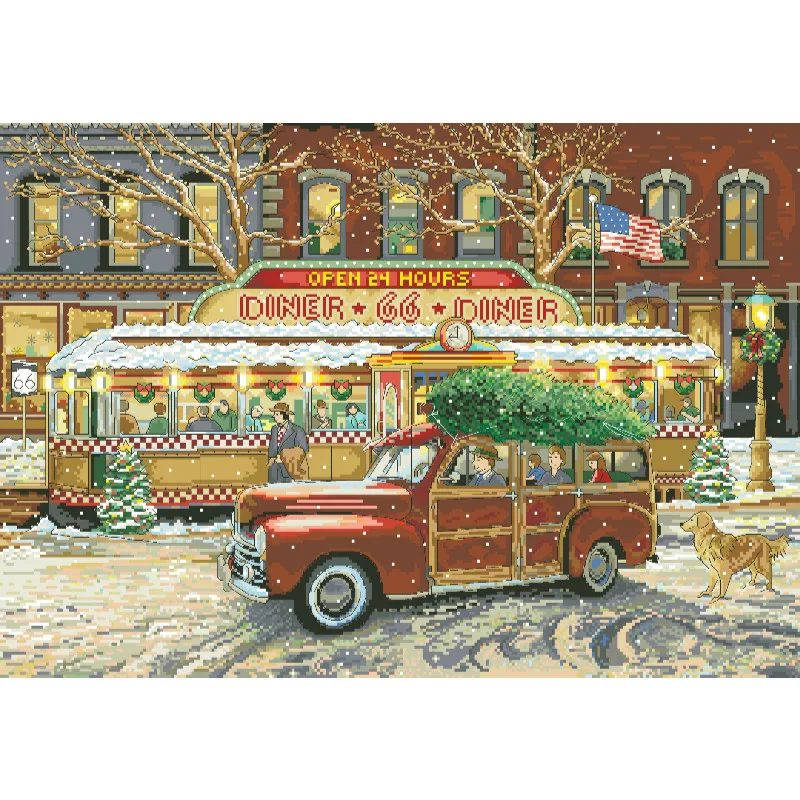 [[CC5130-66 Route Christmas Re - Cross Stitch Stamped Kits Beginners recensie en prijs