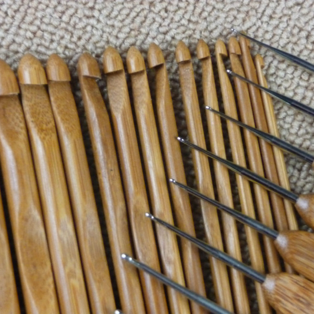 Set van 12 houten breinaalden, - Wooden Crochet Hooks Ergonomic Handle recensie en prijs